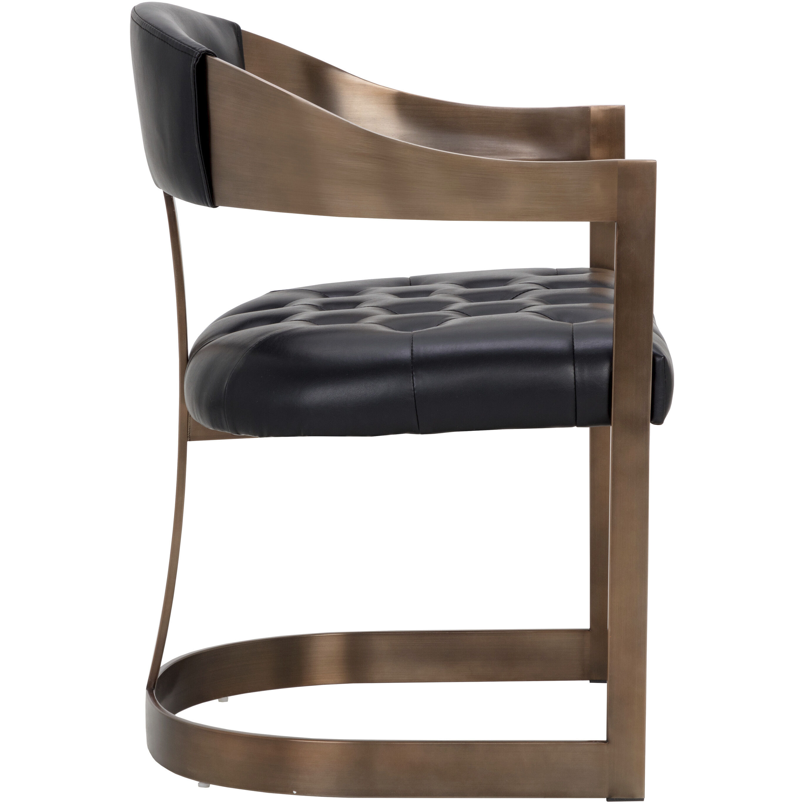 Beaumont Antique Brass / Cantina Black Dining Armchair